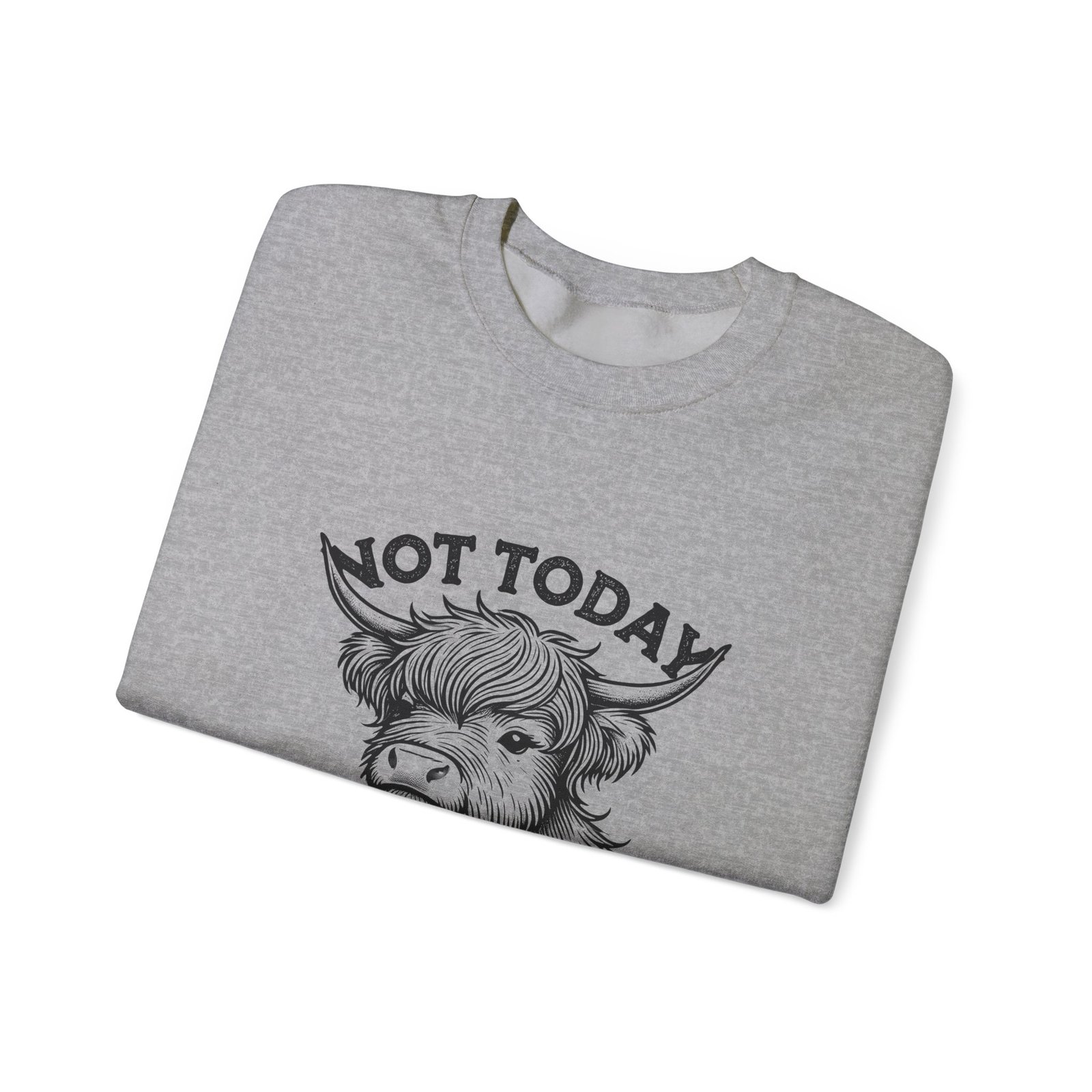Not Today Heifer Black Cow Drinking Coffee Humorous Design - Sweatshirt - Image 11