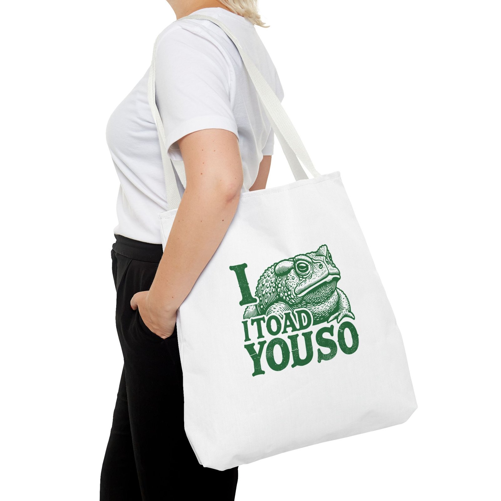 I Toad You So Cute Green Frog Pun Design - Tote Bag - Image 12