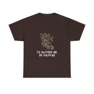 Majestic Hawaii Deer with Tropical Flora Design - T-shirt