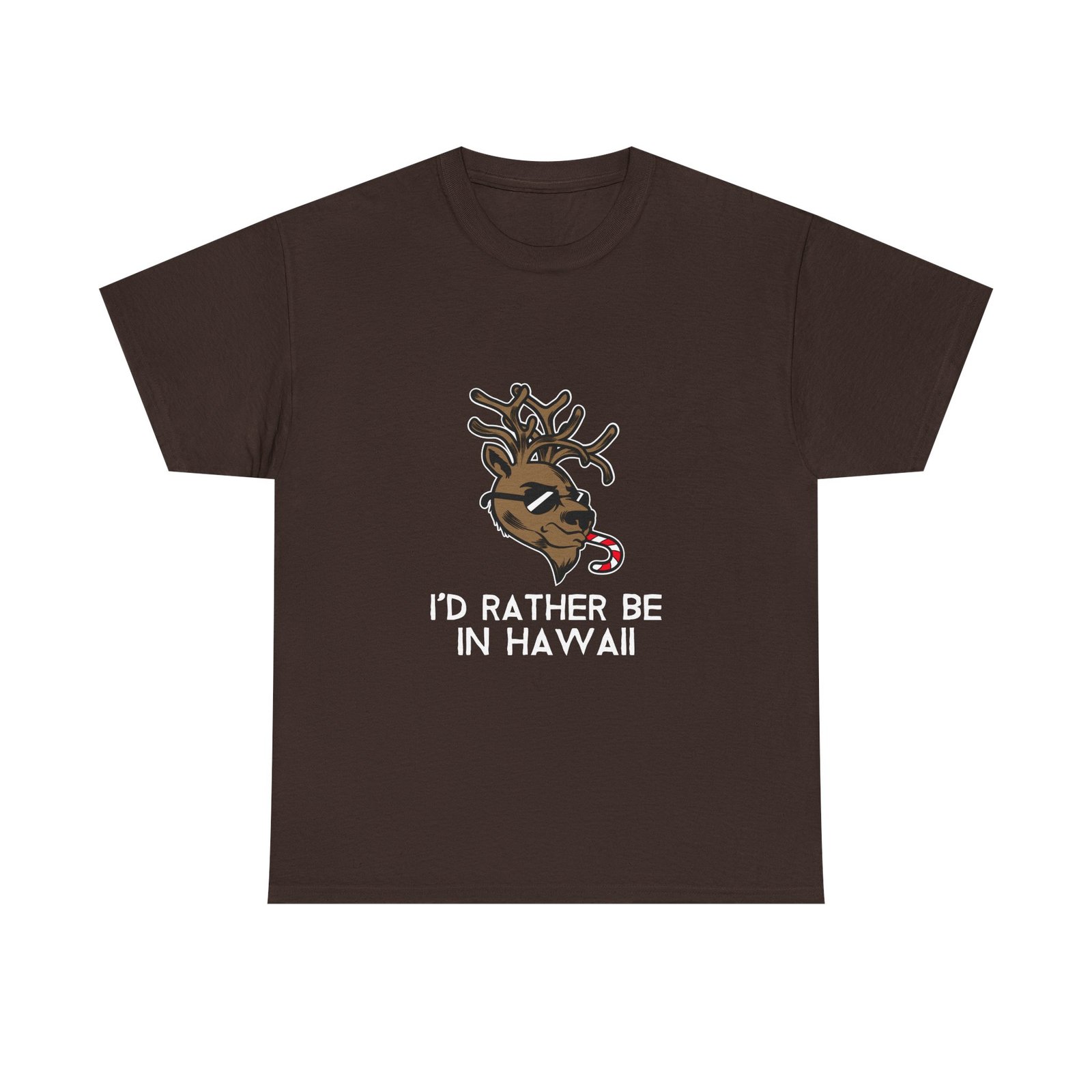 Majestic Hawaii Deer with Tropical Flora Design - T-shirt