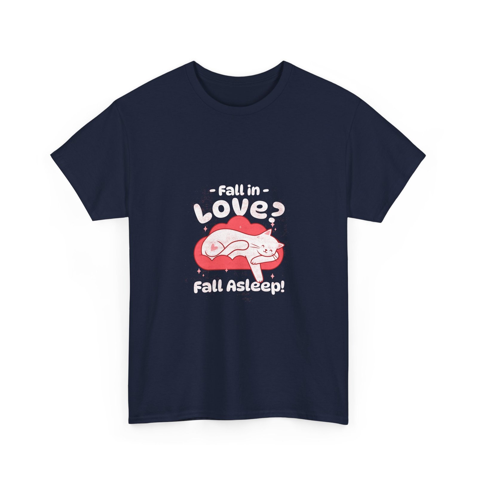 Adorable Sleepy Cat Cuddled in Cozy Autumn Leaves - T-shirt - Image 11
