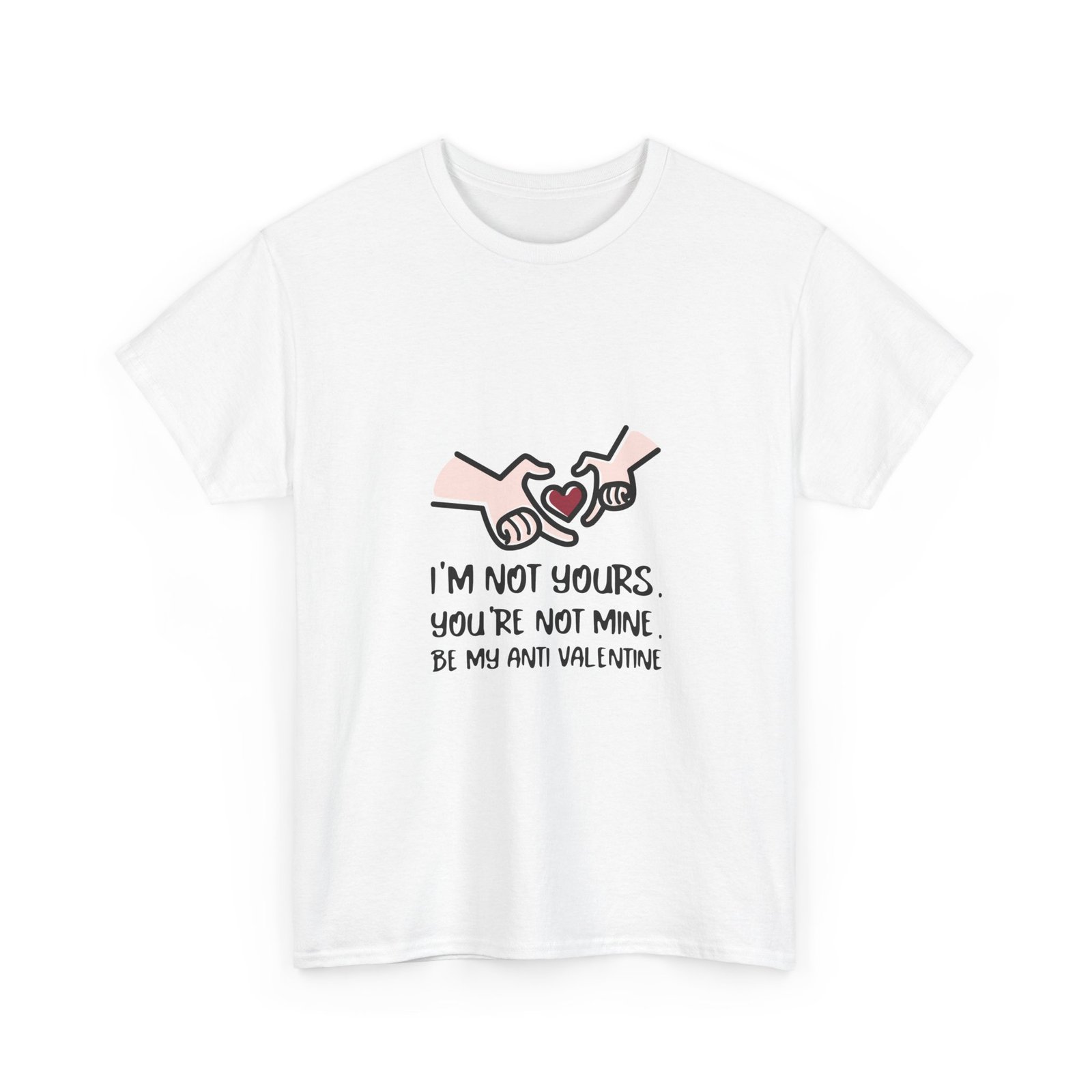 Edgy Anti Valentine Design with Bold Hands and Rebellious Text - T-shirt - Image 3