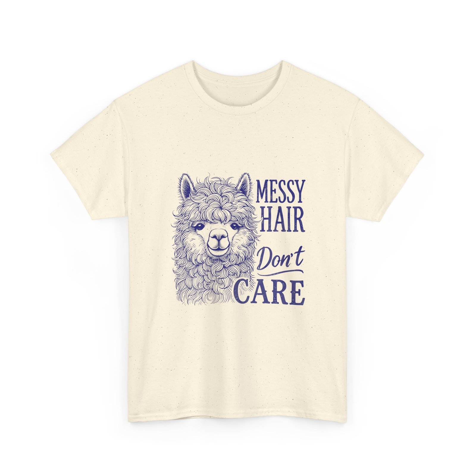 Playful Blue Llama with Messy Hair Illustration - T-shirt - Image 7