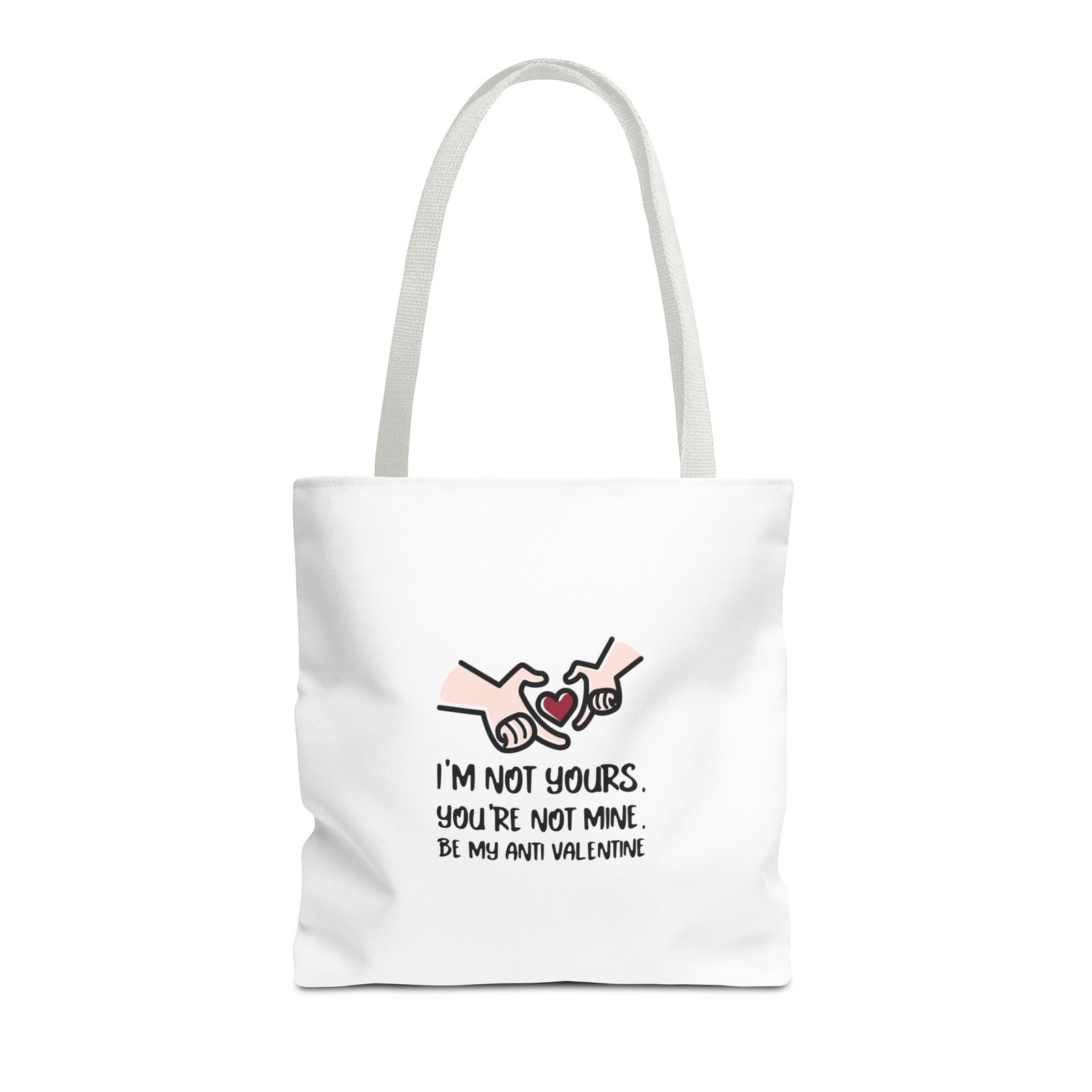 Edgy Anti Valentine Design with Bold Hands and Rebellious Text - Tote Bag - Image 5