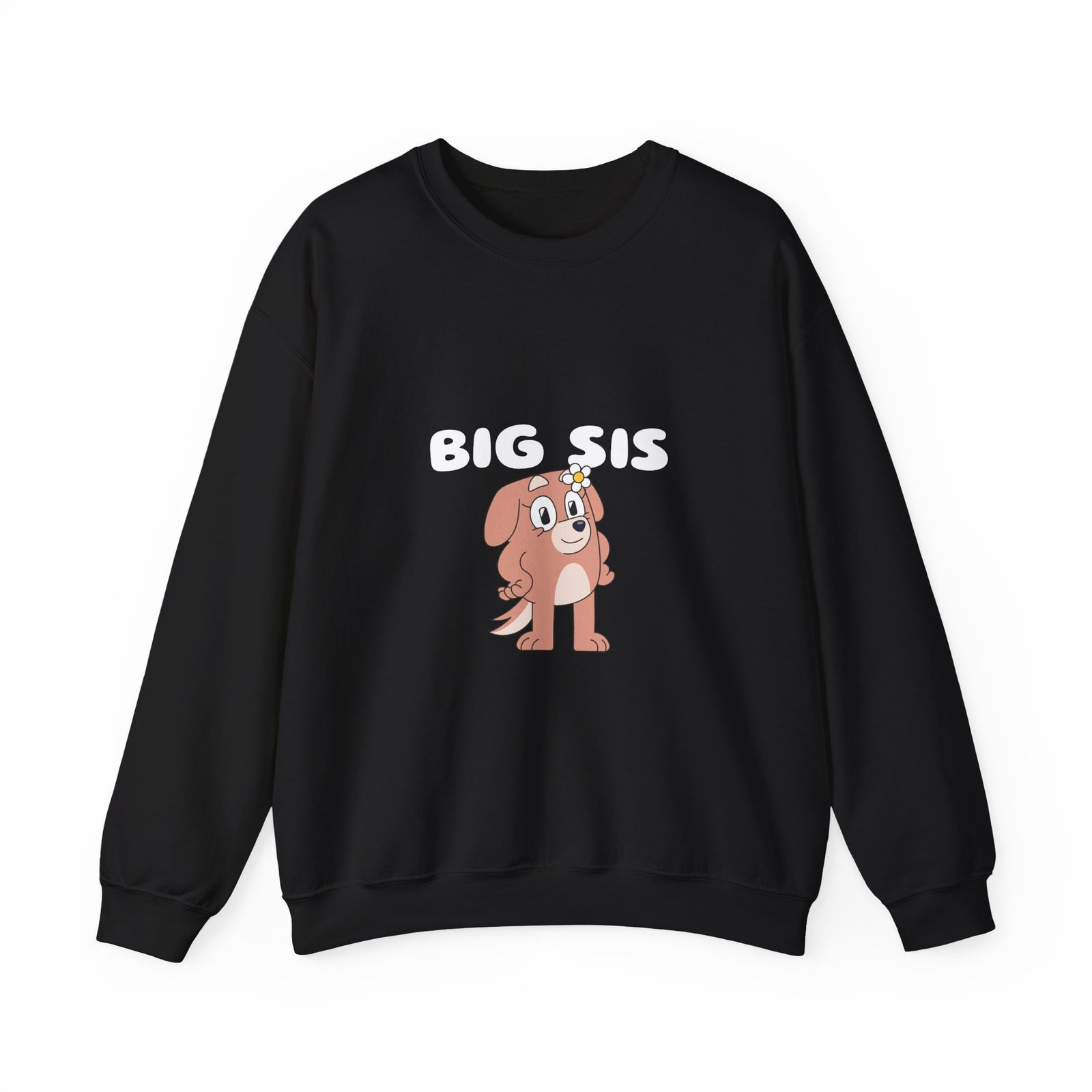 Big Sis Puppy Cute Sibling Dog Illustration Graphic - Sweatshirt