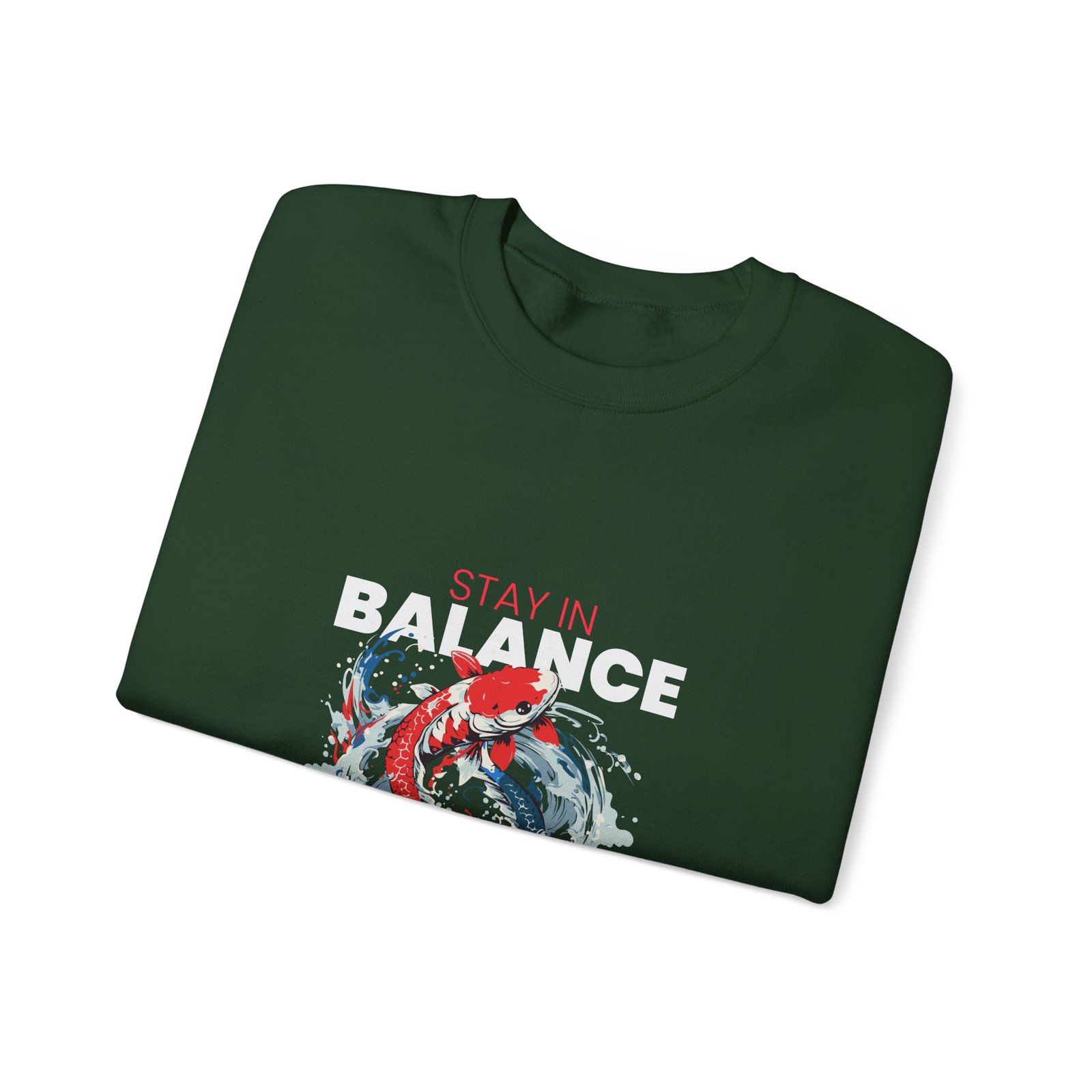 Stay in Balance Koi Fish Yin Yang Symbol Artistic Design - Sweatshirt - Image 7