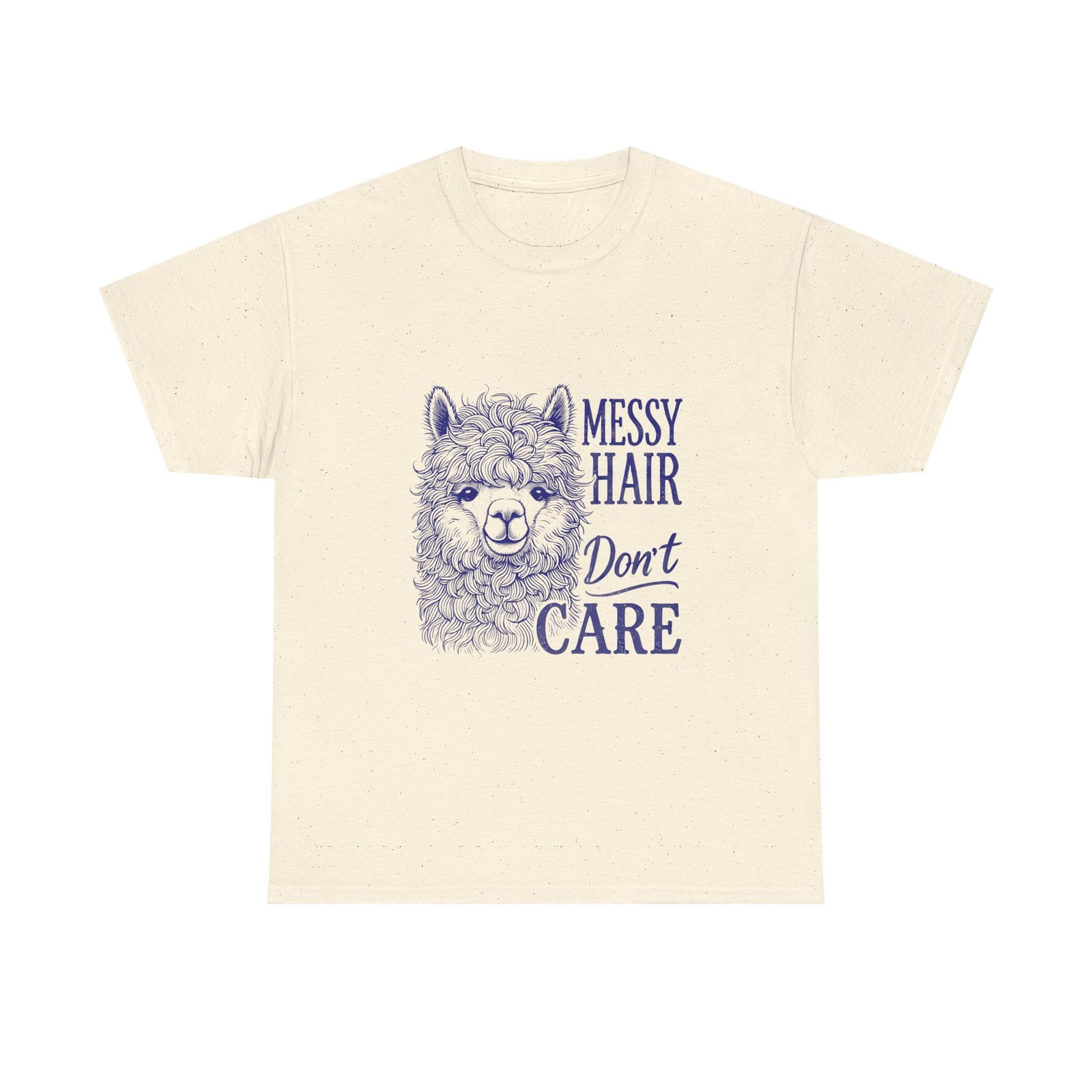 Playful Blue Llama with Messy Hair Illustration - T-shirt - Image 5