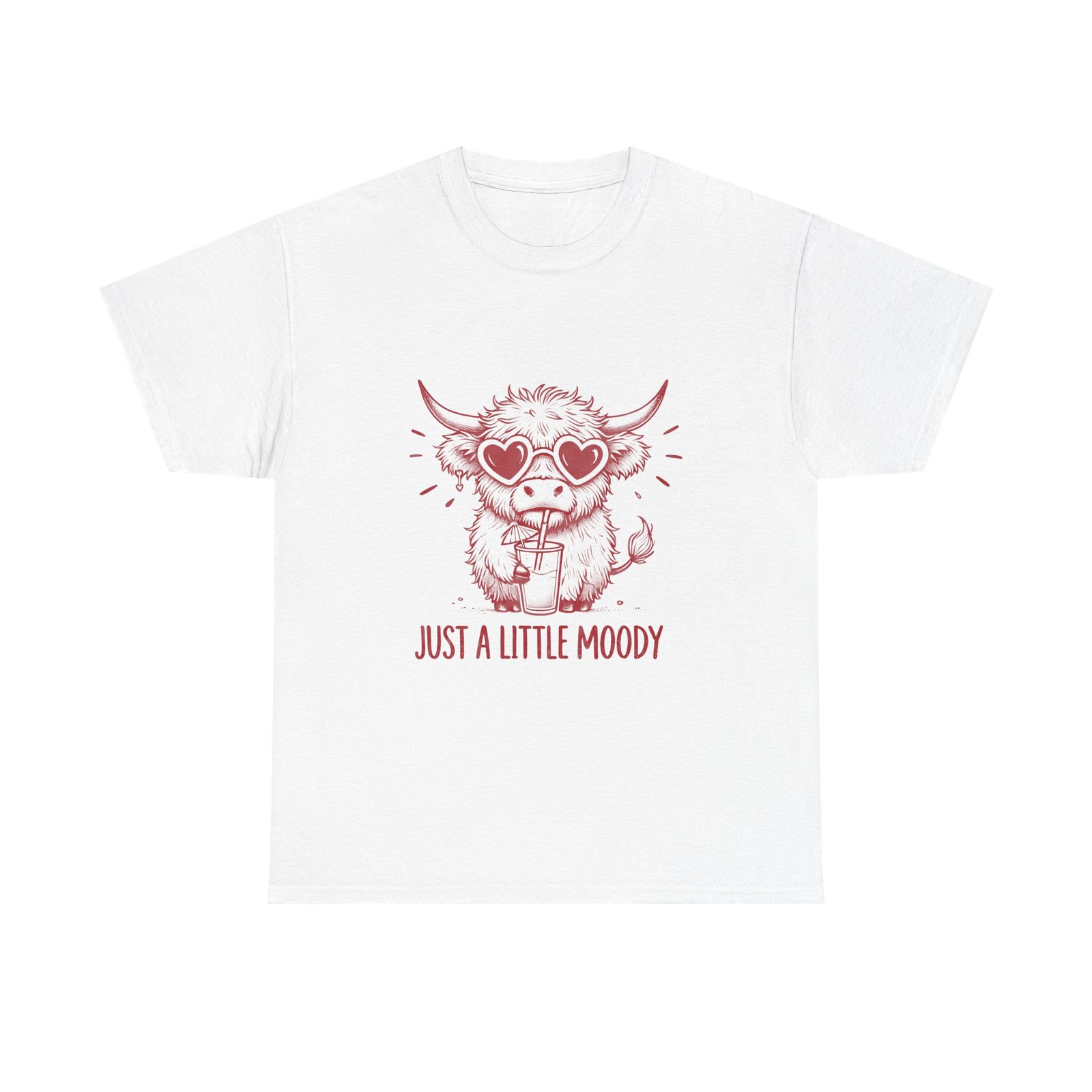 Just a Little Moody Red Cow in the Summer Illustration - T-shirt