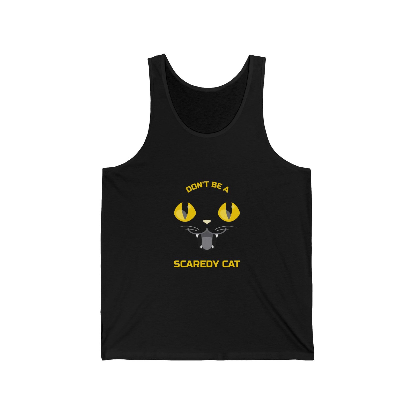 Cute Don’t Be a Scaredy Cat Playful Cat Teasing Design - Tank Top