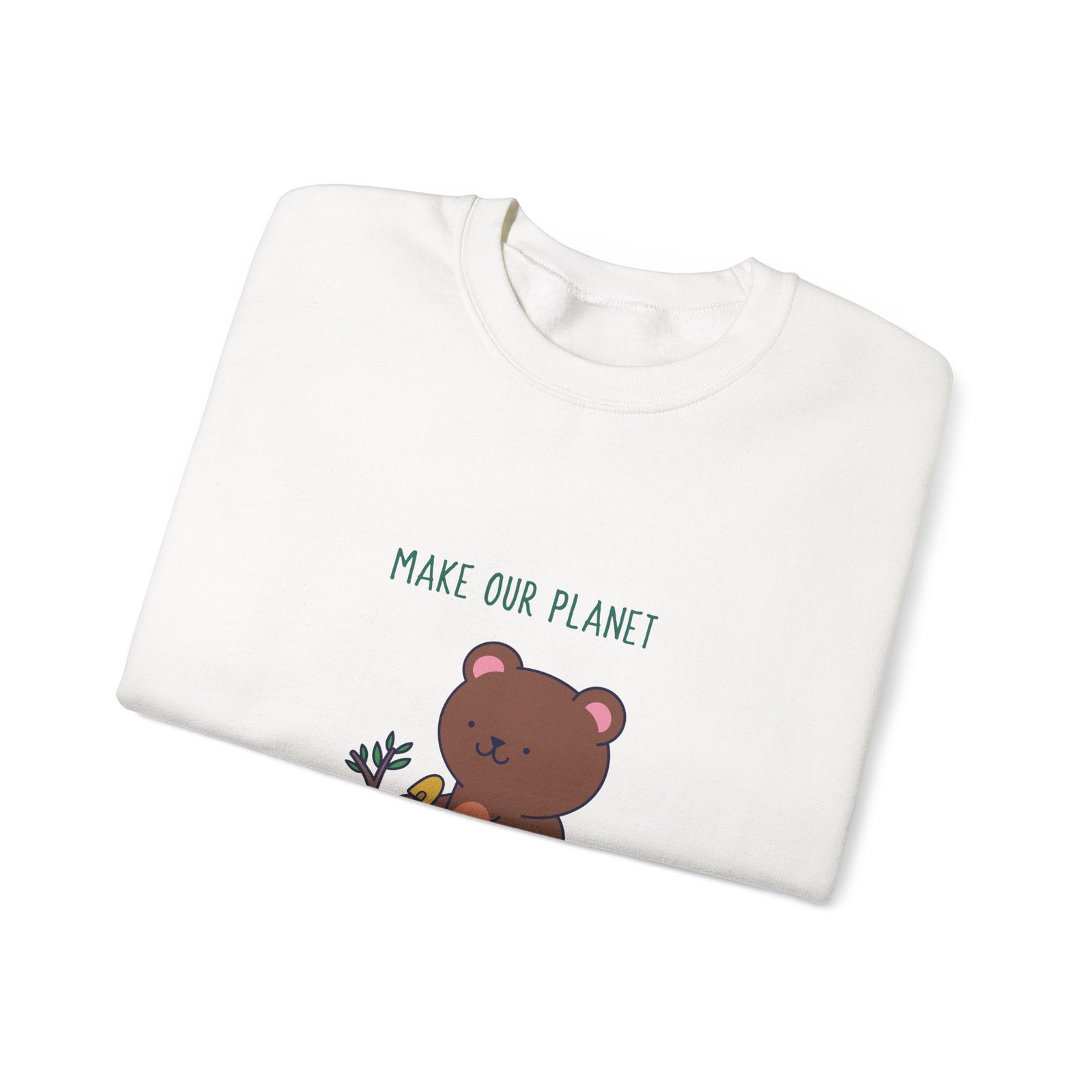 Make Our Planet Great Again Caring Bear Environmental Design - Sweatshirt - Image 3