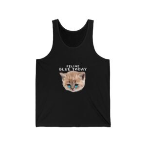 Enchanting Blue Cat Illustration with Whimsical Charm - Tank Top