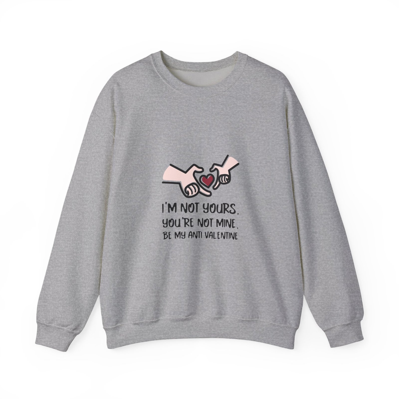 Edgy Anti Valentine Design with Bold Hands and Rebellious Text - Sweatshirt - Image 9