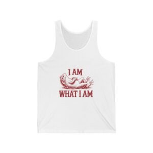 I Am What I Am Red Frog Illustration Bold Statement Design - Tank Top
