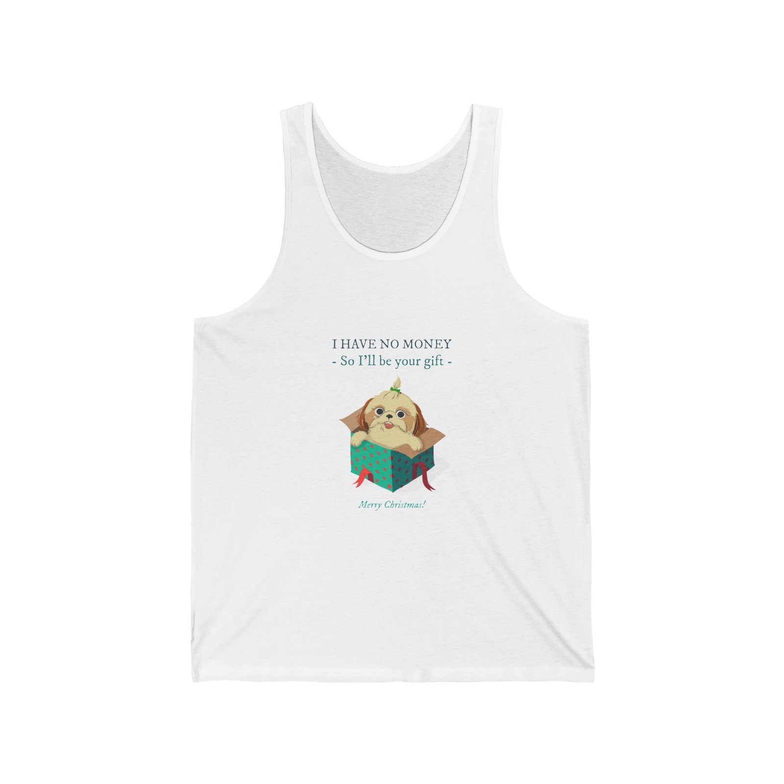 Funny No Money Gift Dog Cartoon Illustration - Tank Top