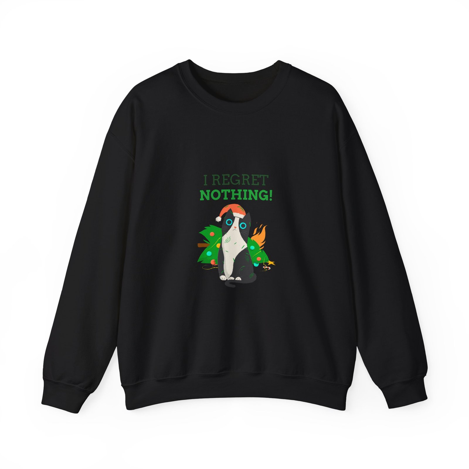 No Regrets Dog Design with Bold Statement and Playful Style - Sweatshirt