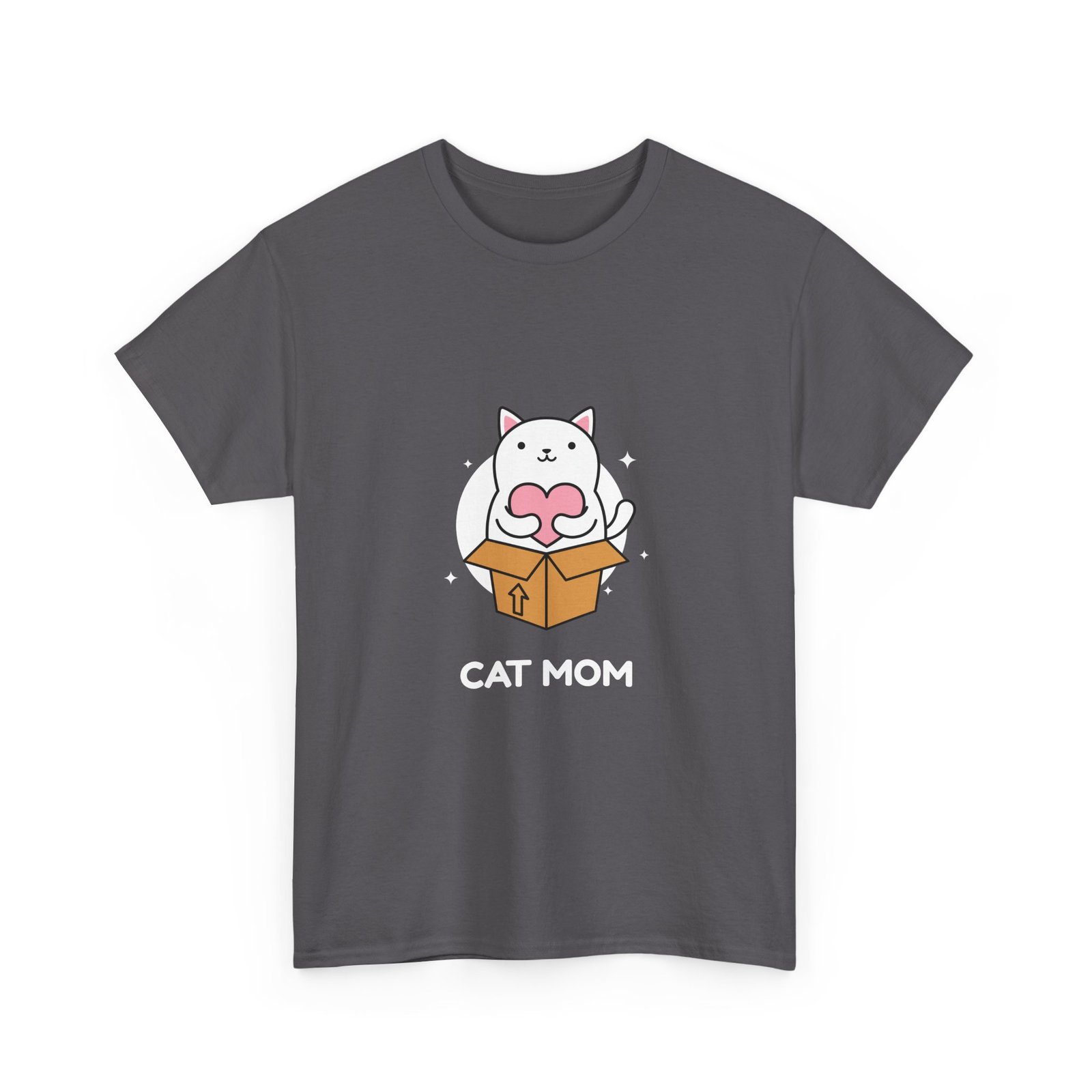 Cute Cat Mom Illustration with Cat in a Box Design - T-shirt - Image 7