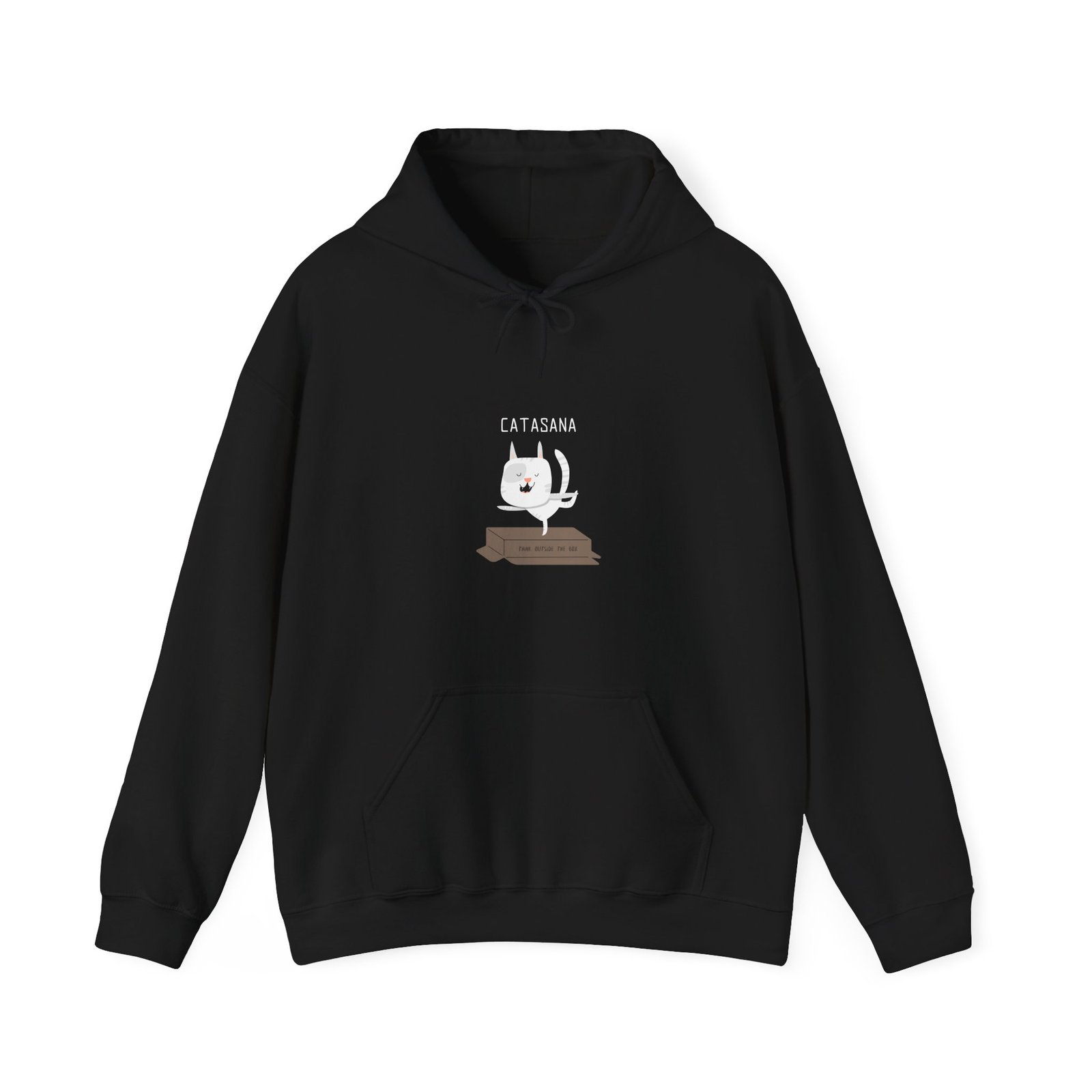 Cat Doing Yoga Asana in Peaceful Zen Pose Illustration - Hoodie