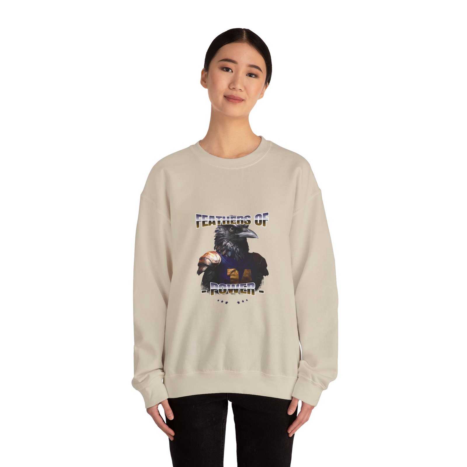 Feathers of Power Raven Warrior Bold Tribal Artwork - Sweatshirt - Image 8
