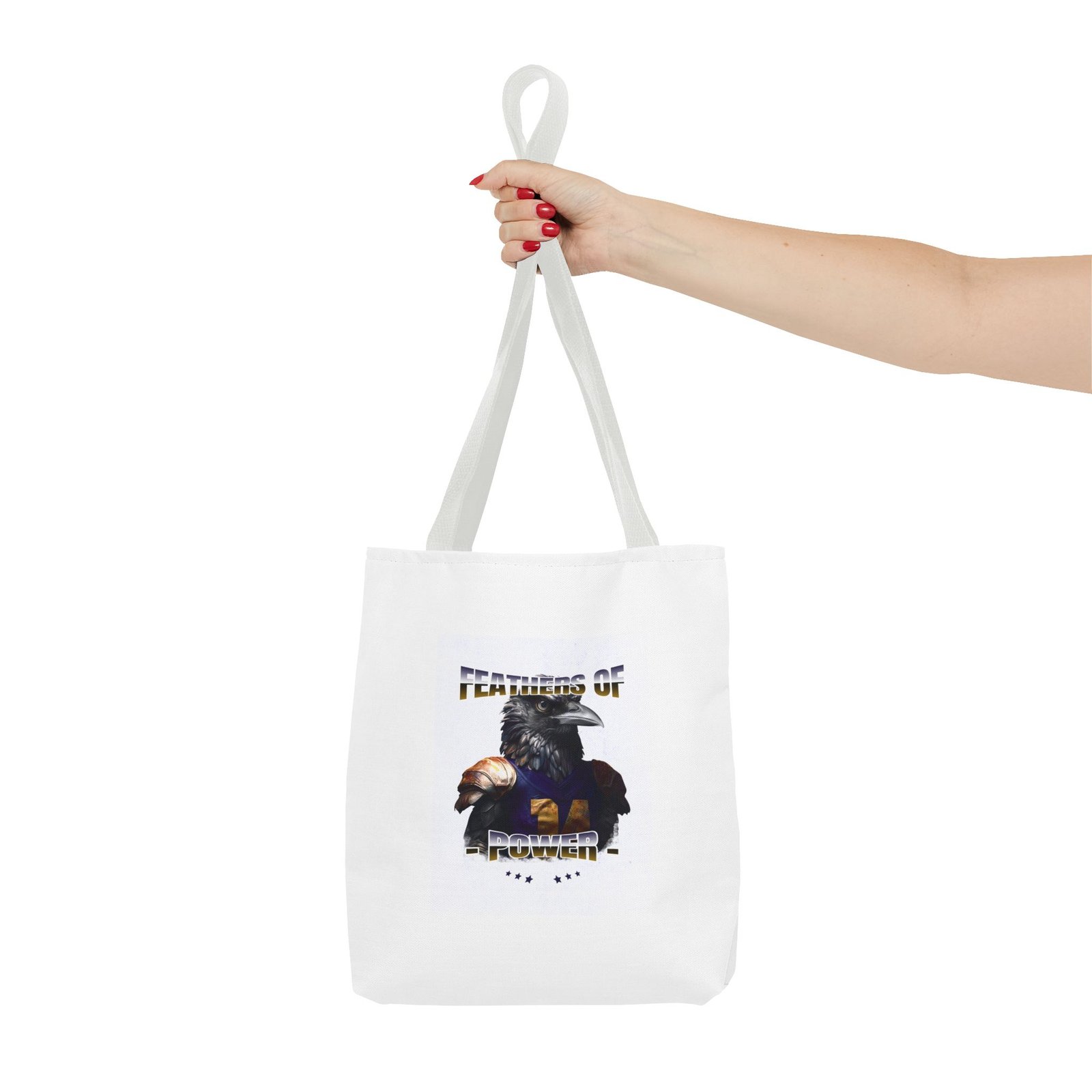 Feathers of Power Raven Warrior Bold Tribal Artwork - Tote Bag - Image 4