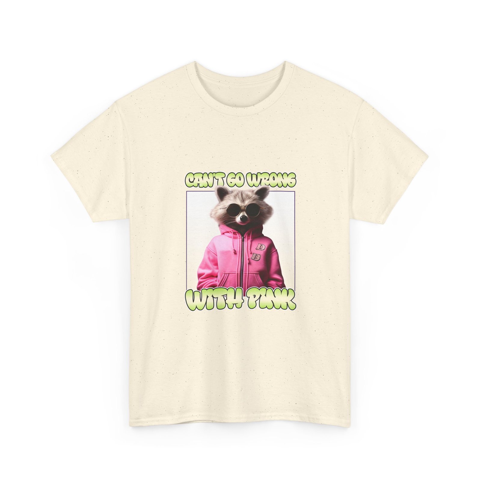 Stylish Pink Raccoon Illustration with Chic Vibes - T-shirt - Image 7