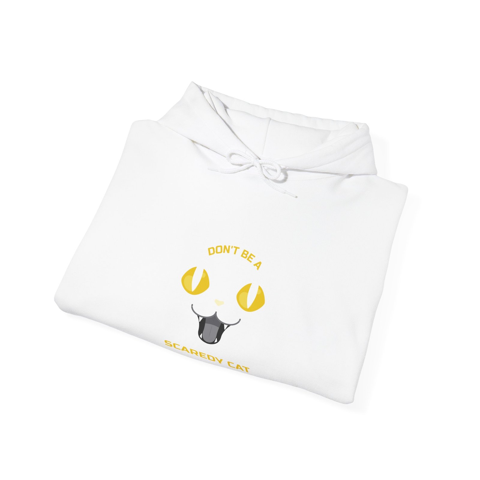 Funny Don’t Be a Scaredy Cat Cat Teasing Cartoon Design - Hoodie - Image 4