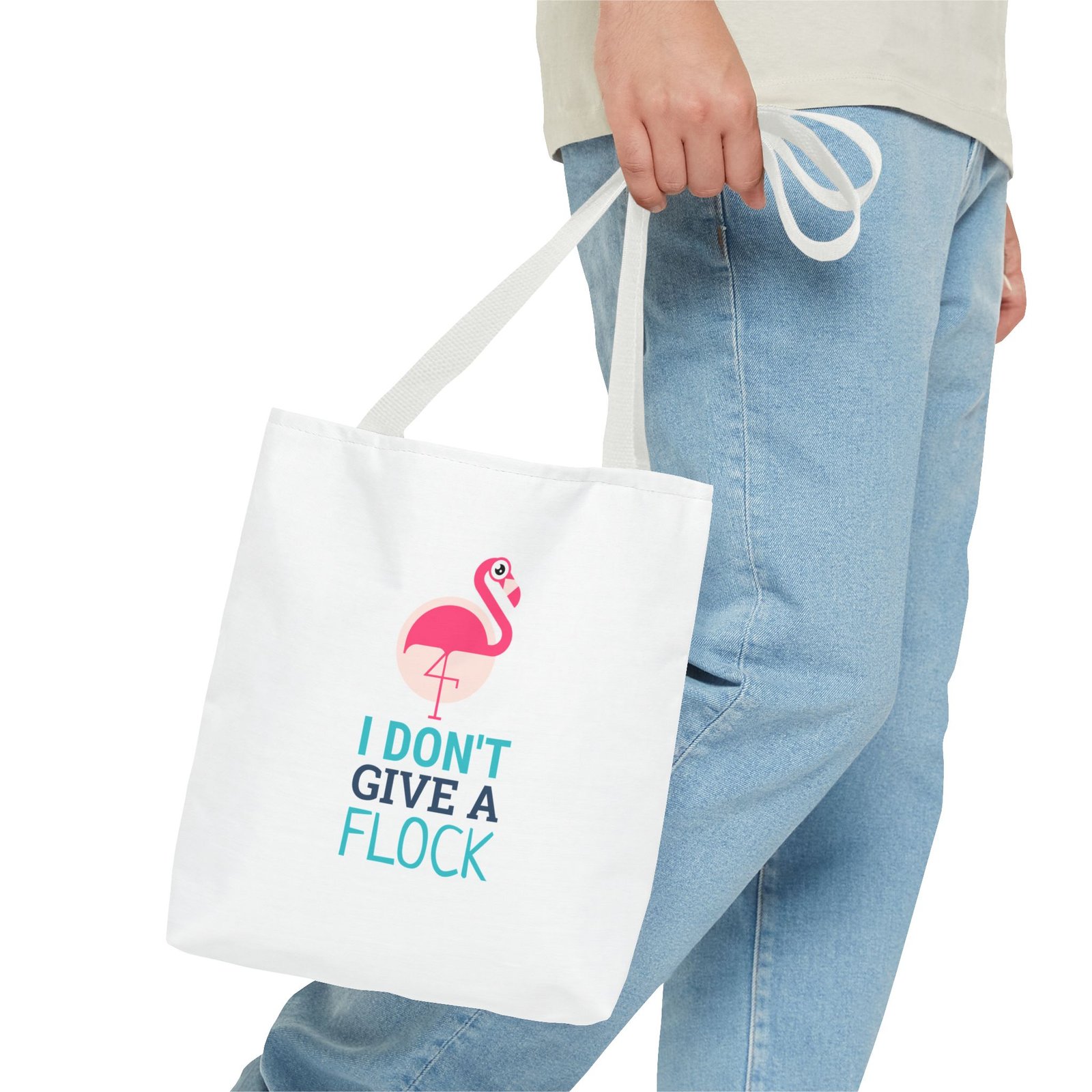 I Don’t Give A Flock Flamingo Sassy Graphic - Tote Bag - Image 3