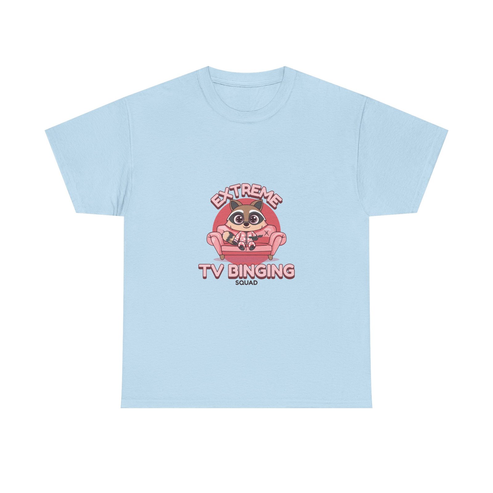 Extreme TV Binging Squad Raccoon Gamer Graphic - T-shirt - Image 9