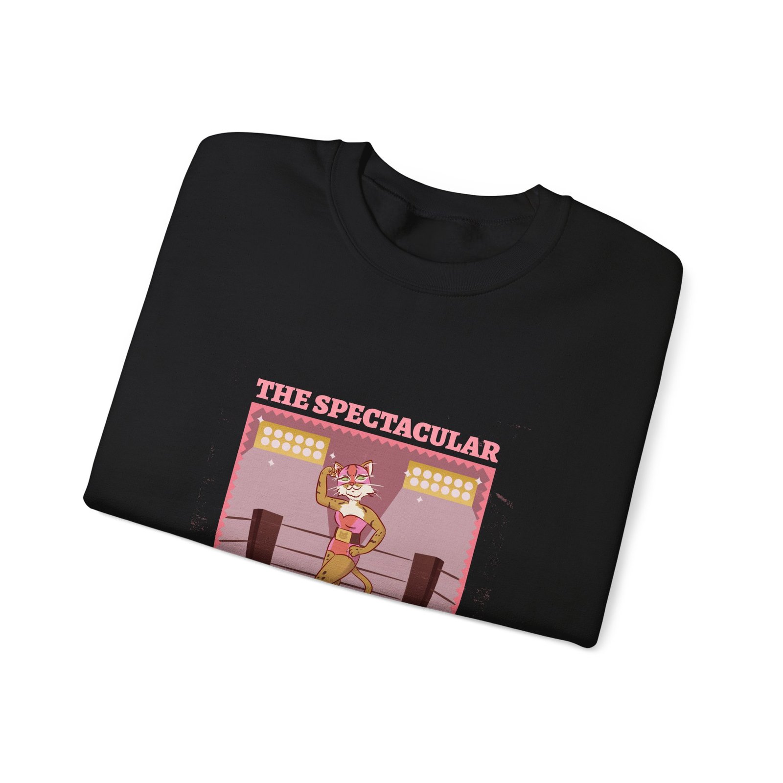 The Spectacular Lucha Show Cat Athletic Design - Sweatshirt - Image 3