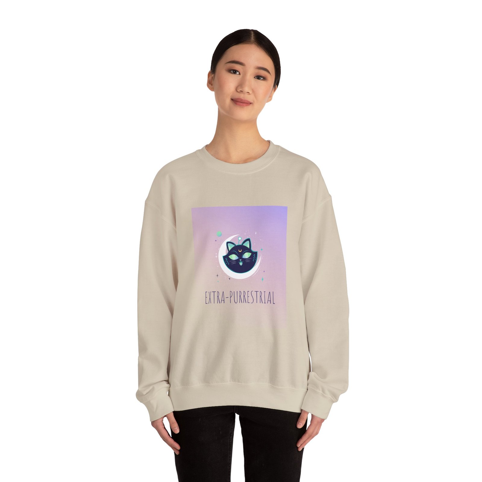 Extra Terrestrial Cat in Cosmic Space Design - Sweatshirt - Image 8