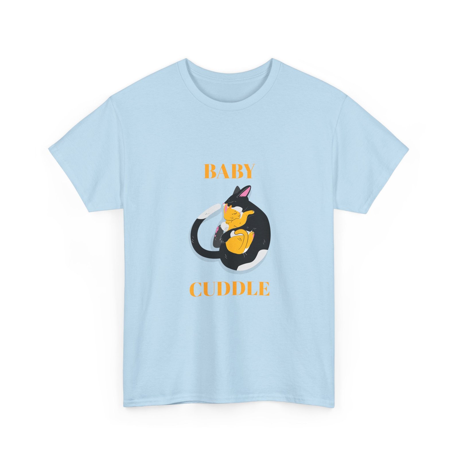Adorable Baby Cuddling a Cozy Cat Illustration - T-shirt - Image 11