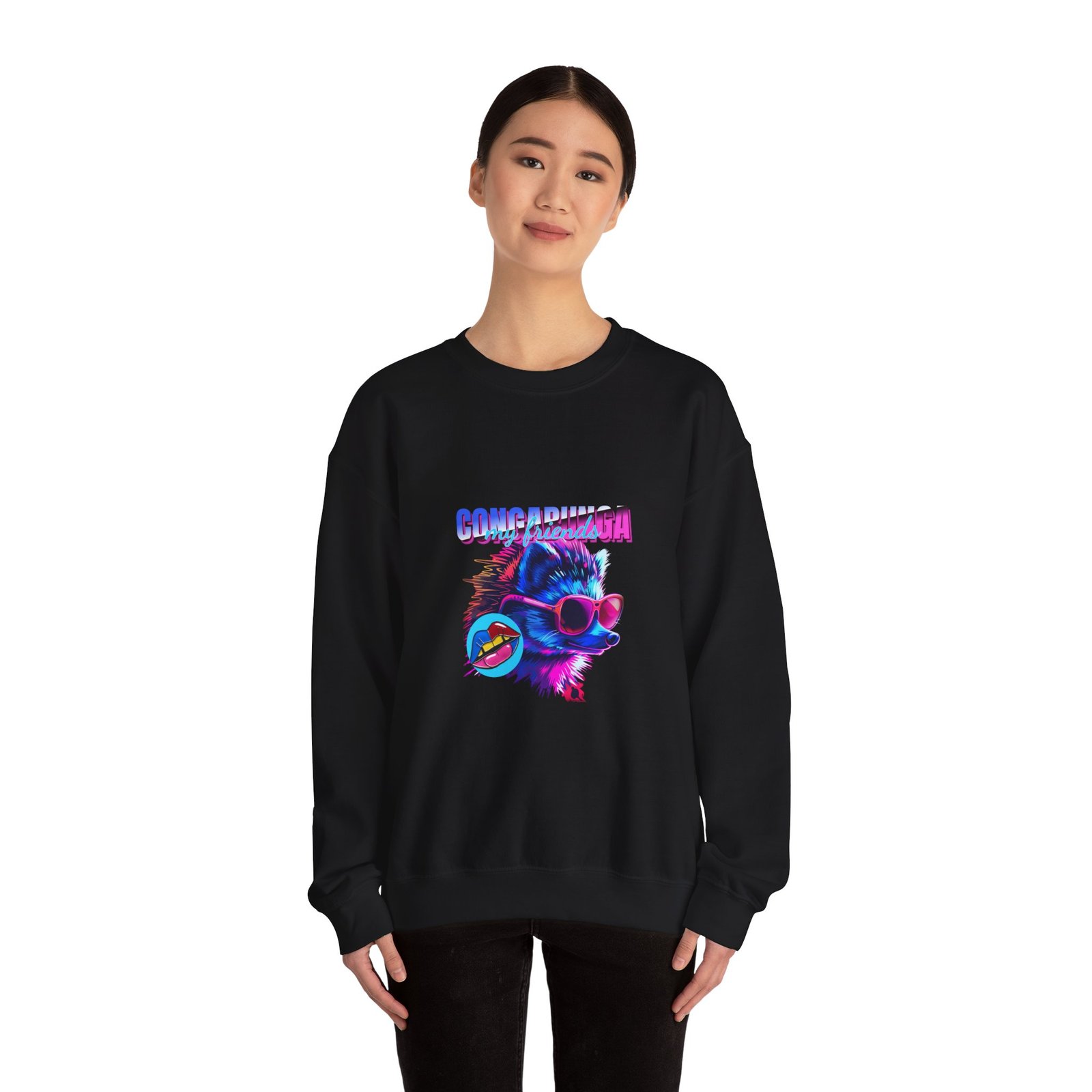 Congariza Hedgehog Funky Colorful Funky Animal Art - Sweatshirt - Image 4