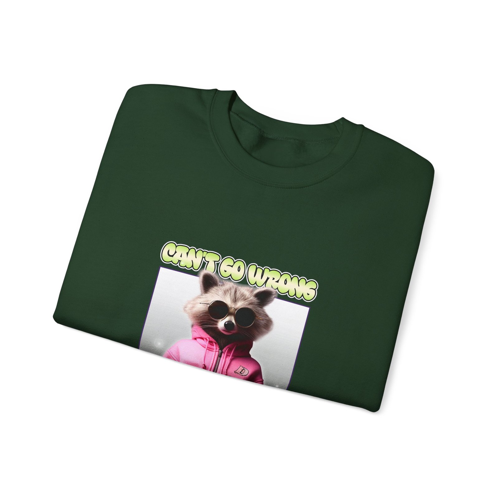 Can't Go Wrong With Pink Raccoon Stylish Graphic Design - Sweatshirt - Image 7