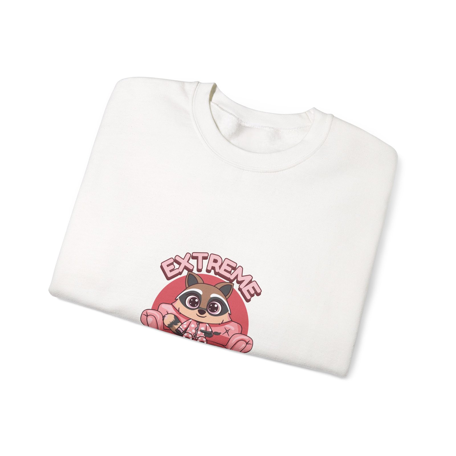Extreme TV Binging Squad Raccoon Gamer Graphic - Sweatshirt - Image 3