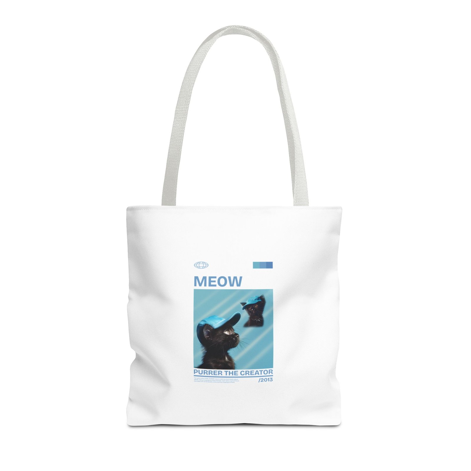 Playful Meow Cat Creator Graphic with Whiskers and Paws - Tote Bag - Image 5