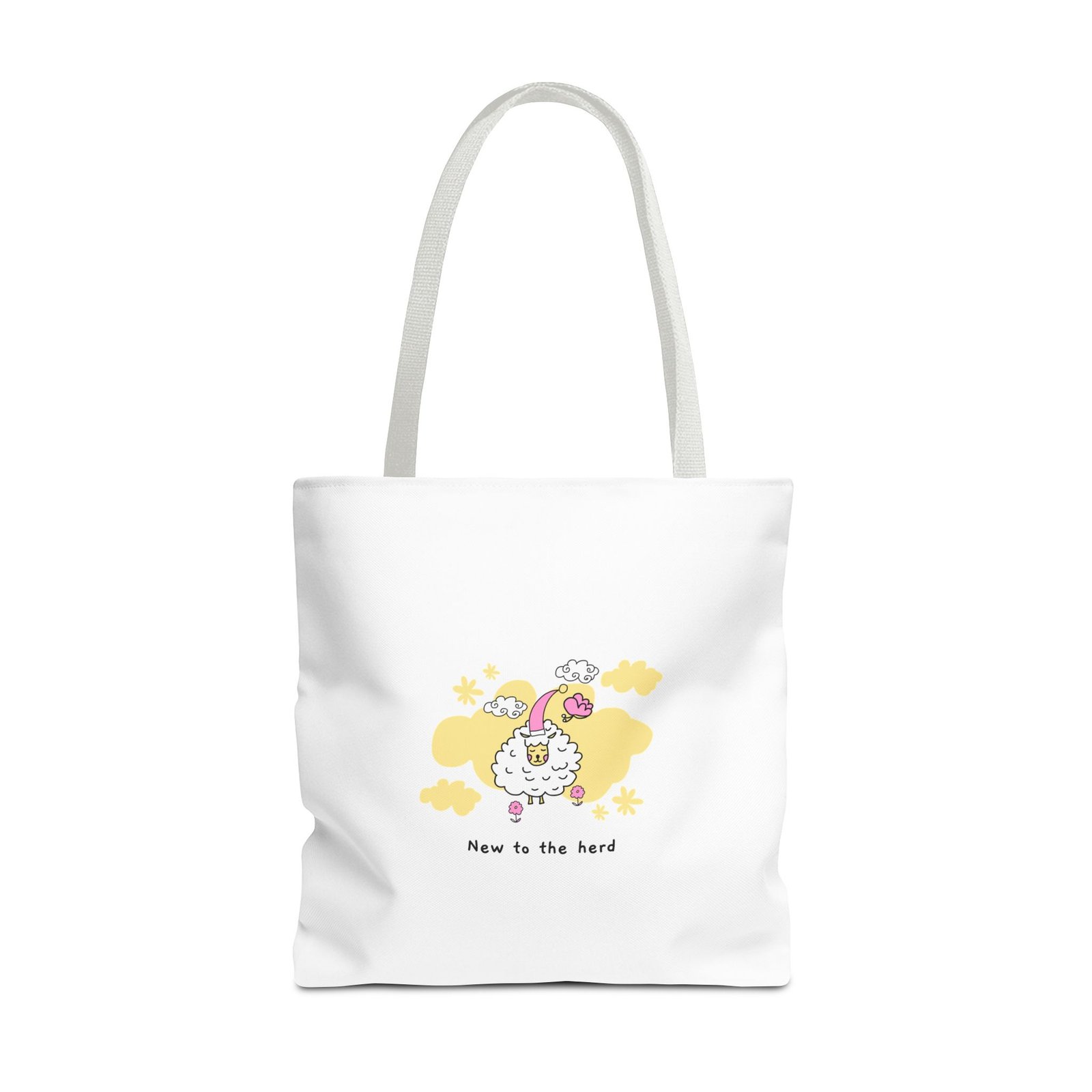 New to the Herd Cute Fluffy Sheep Graphic - Tote Bag - Image 9