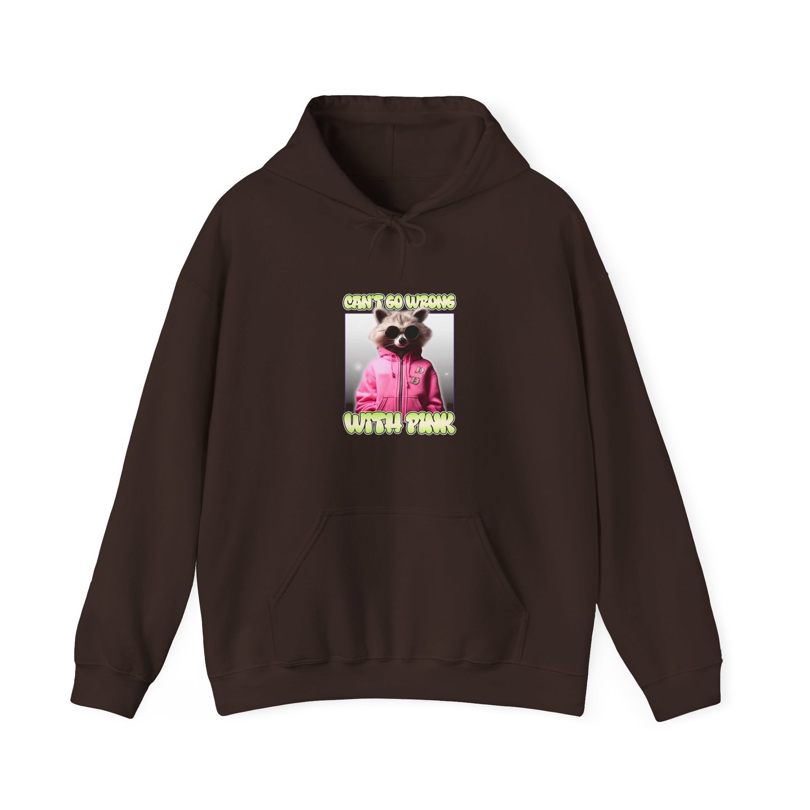 Can't Go Wrong With Pink Raccoon Stylish Graphic Design - Hoodie - Image 5