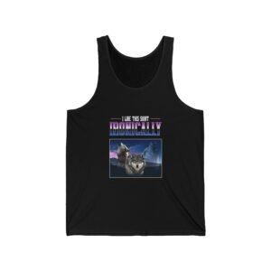 I Like This Shirt Ironically Wolf Sarcastic Graphic - Tank Top
