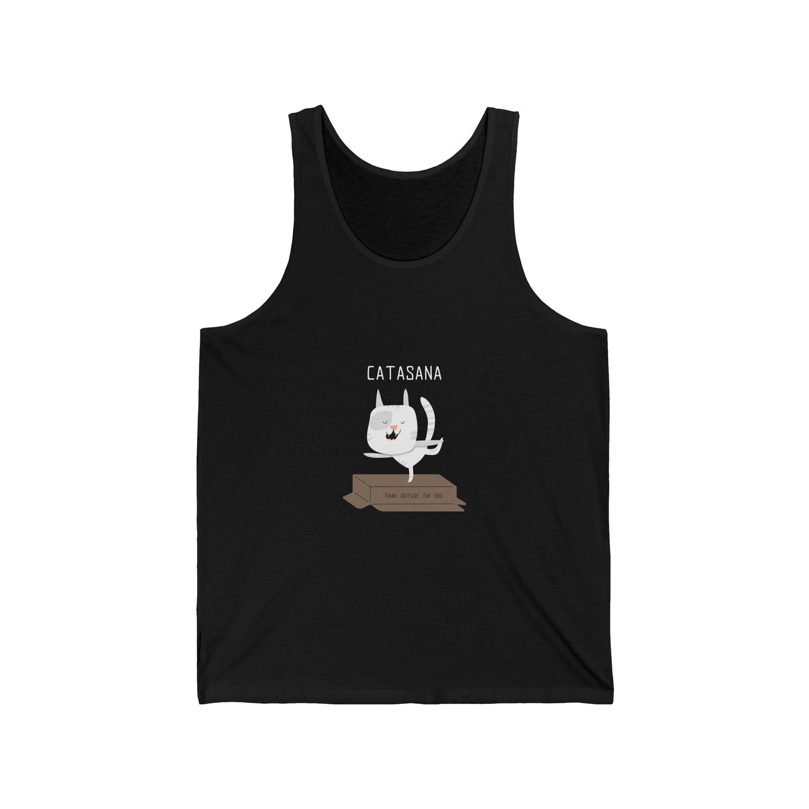 Cat Doing Yoga Asana in Peaceful Zen Pose Illustration - Tank Top
