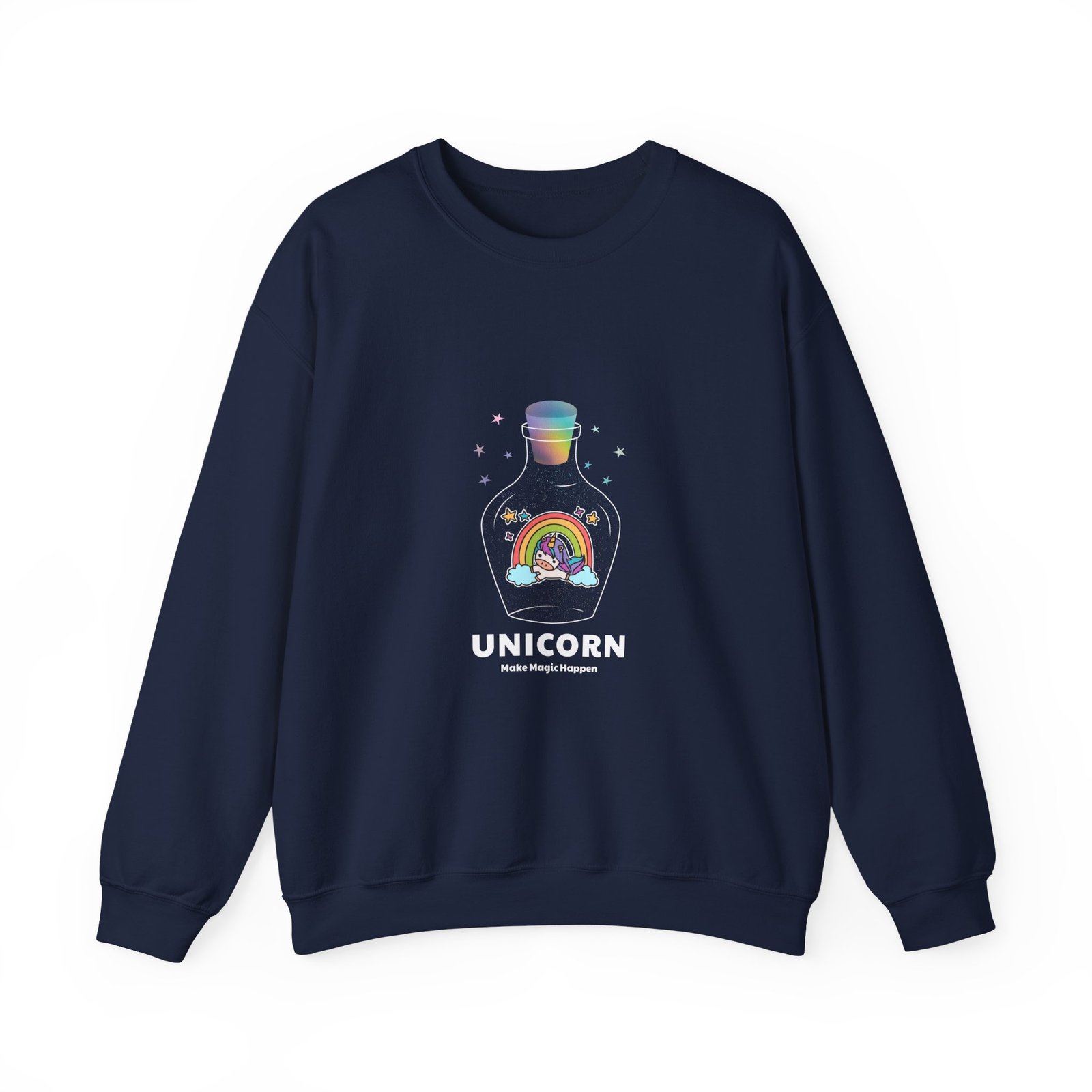 Whimsical Unicorn with Magical Sparkles and Rainbow Mane - Sweatshirt - Image 9