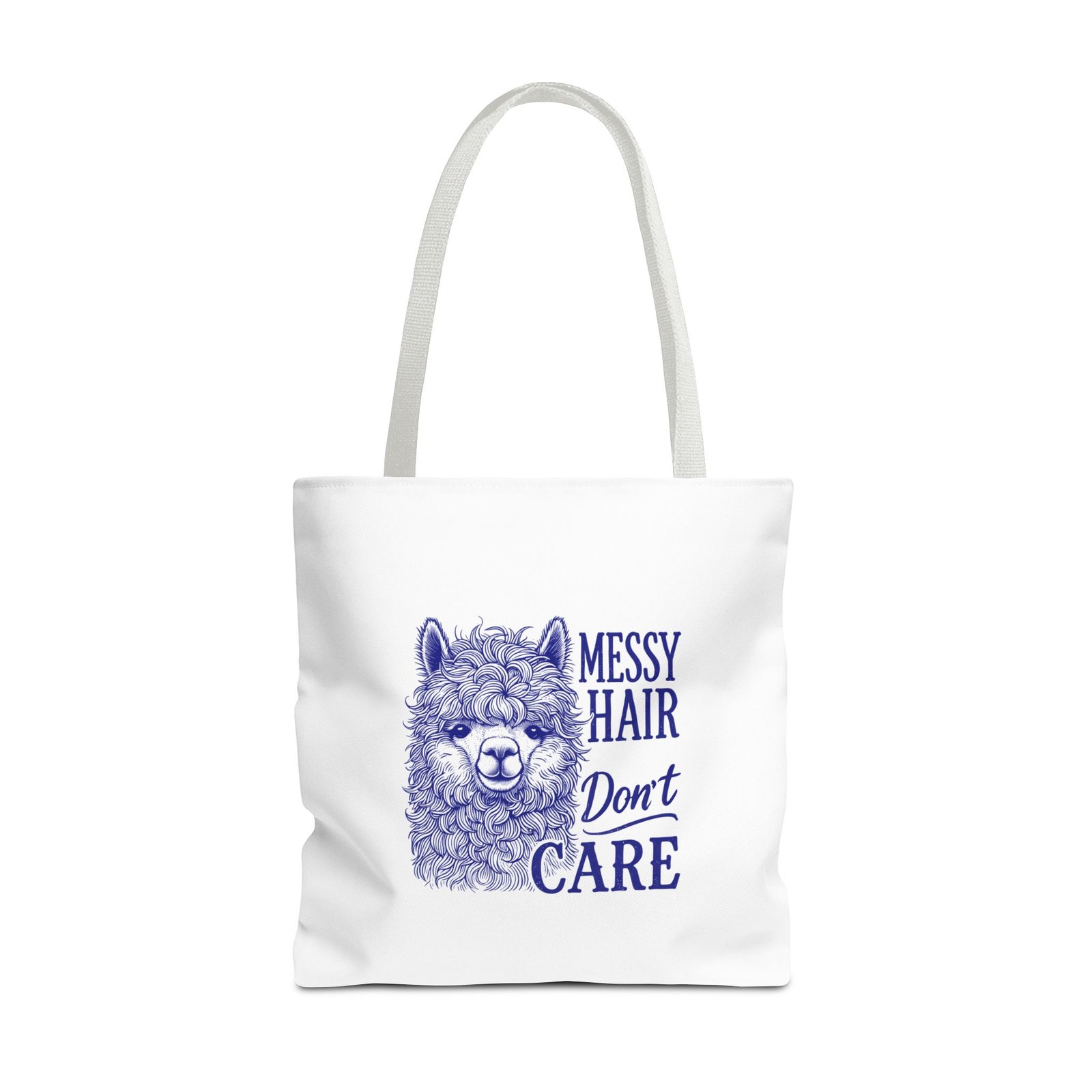 Cute Blue Llama with Messy Hair Graphic Design - Tote Bag - Image 9