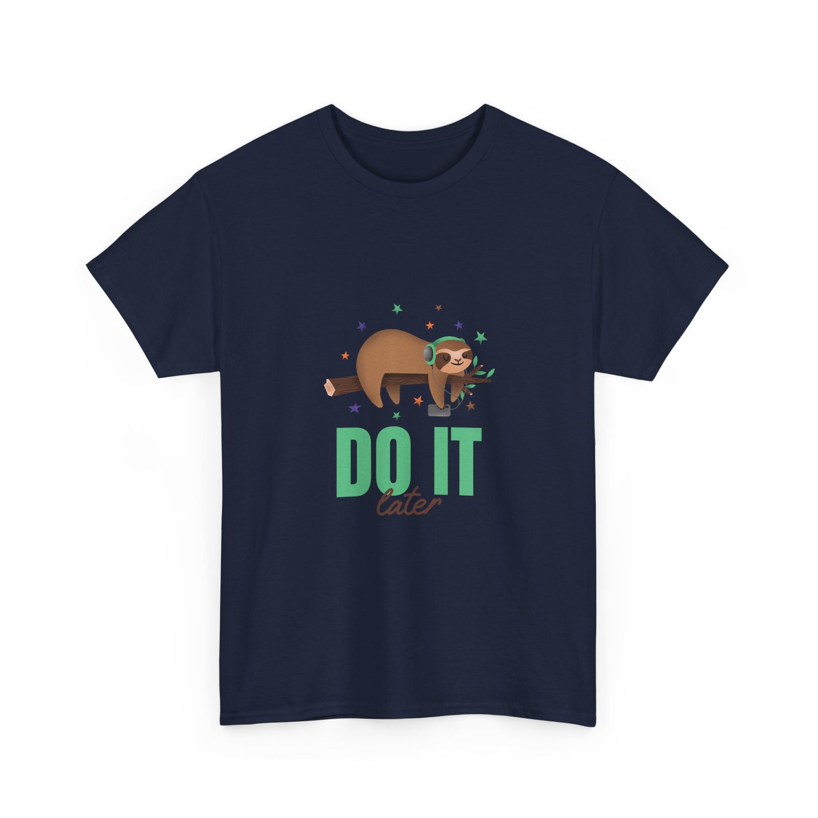 Funny Do It Later Sloth Lazy Cartoon Illustration - T-shirt - Image 11