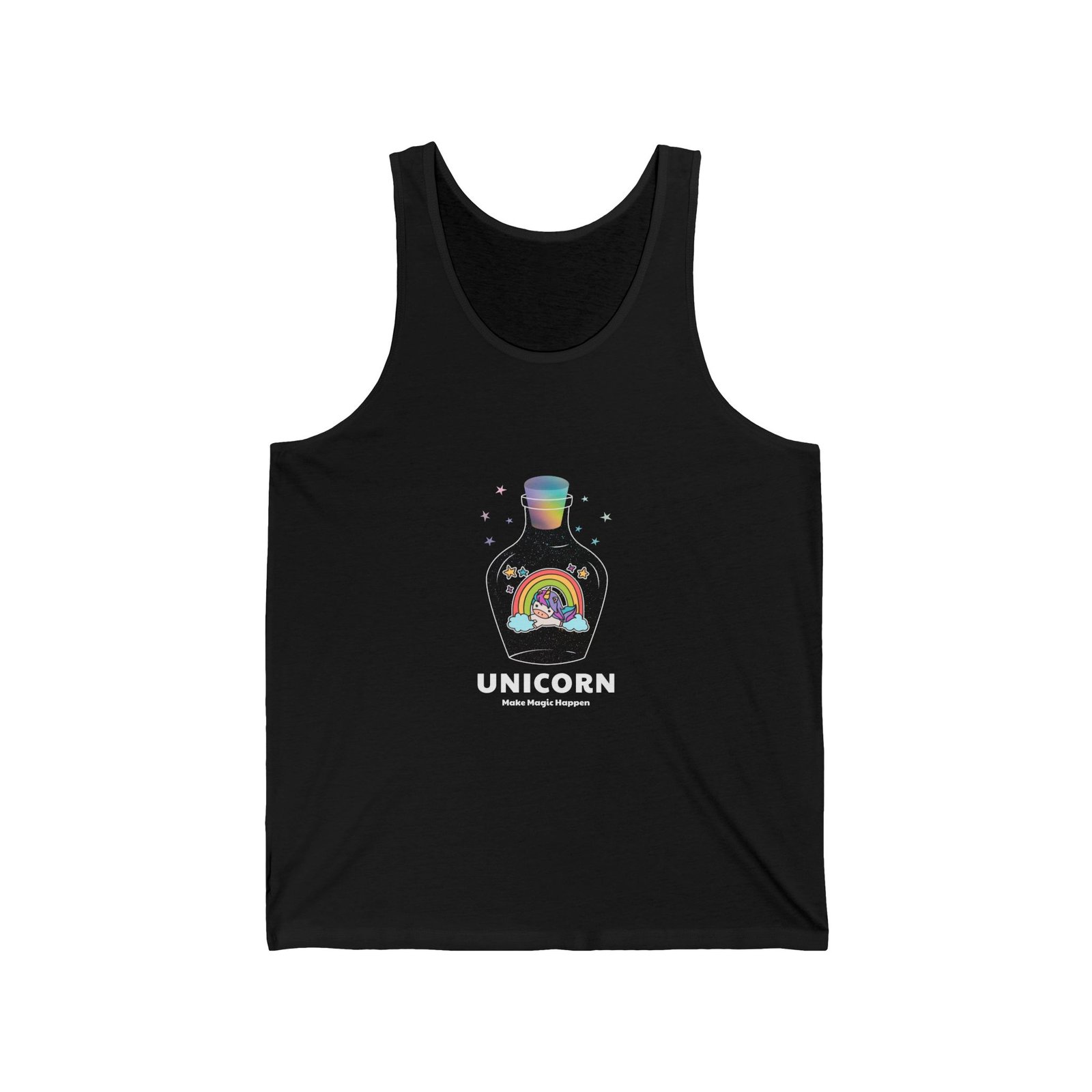 Whimsical Unicorn with Magical Sparkles and Rainbow Mane - Tank Top