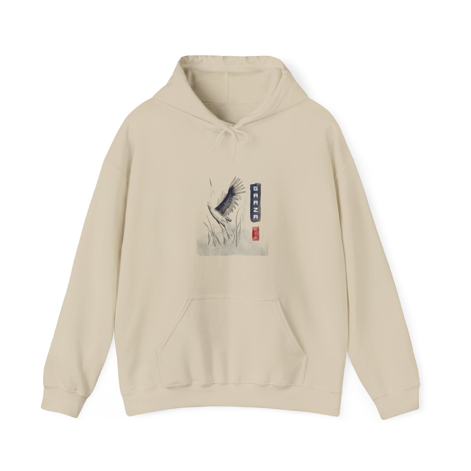 Graceful Garza Heron with Elegant Feather Details - Hoodie - Image 5