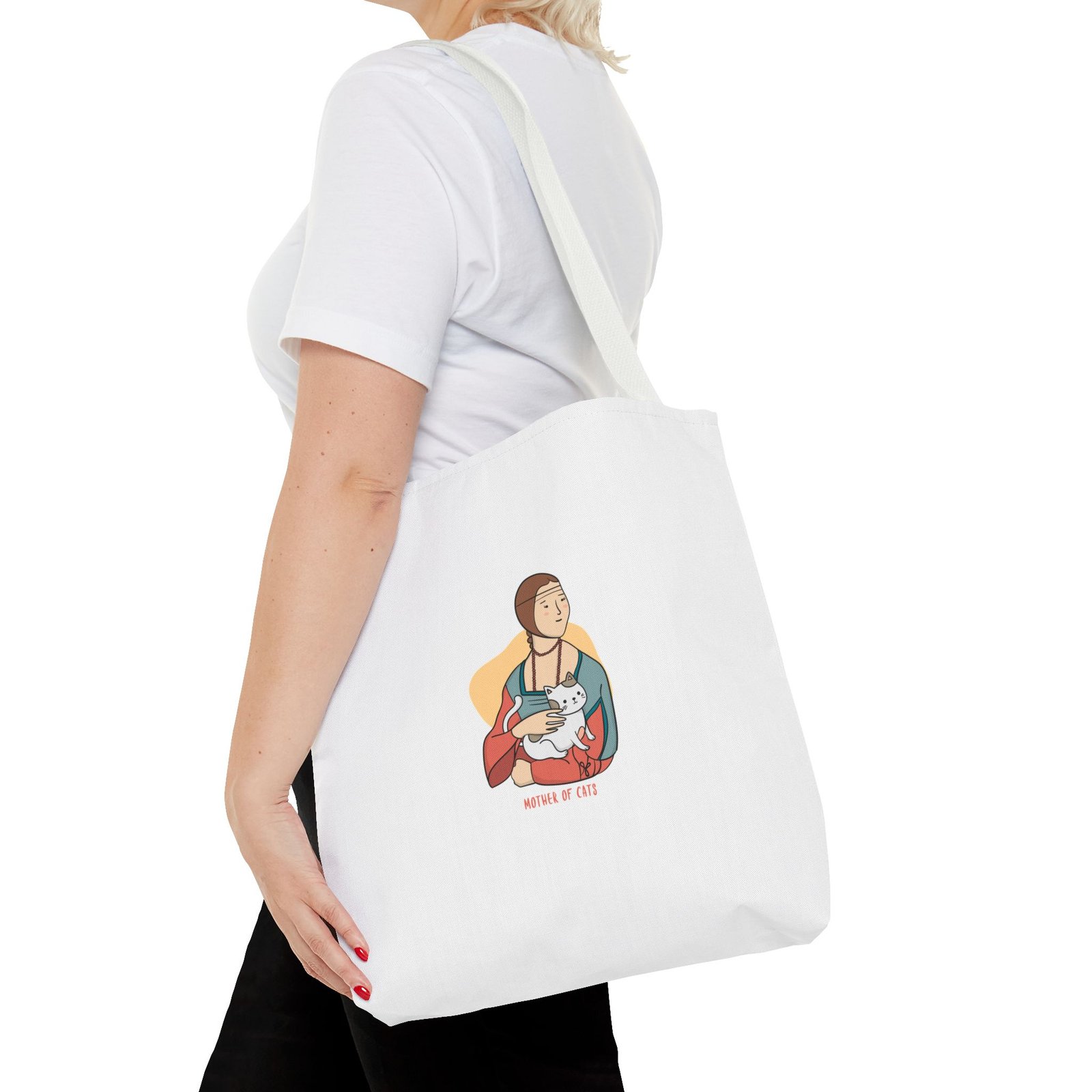 Mother of Cats Playful Feline Queen Graphic - Tote Bag - Image 8