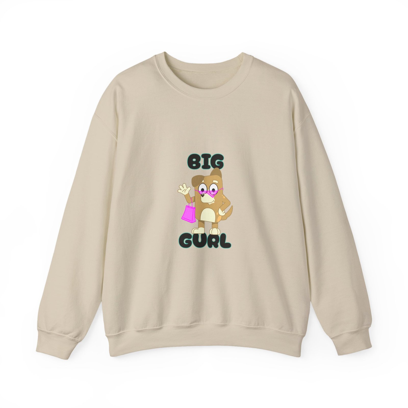 Big Gurl Squirrel Shopper Cartoon with Groceries and Bag - Sweatshirt - Image 5