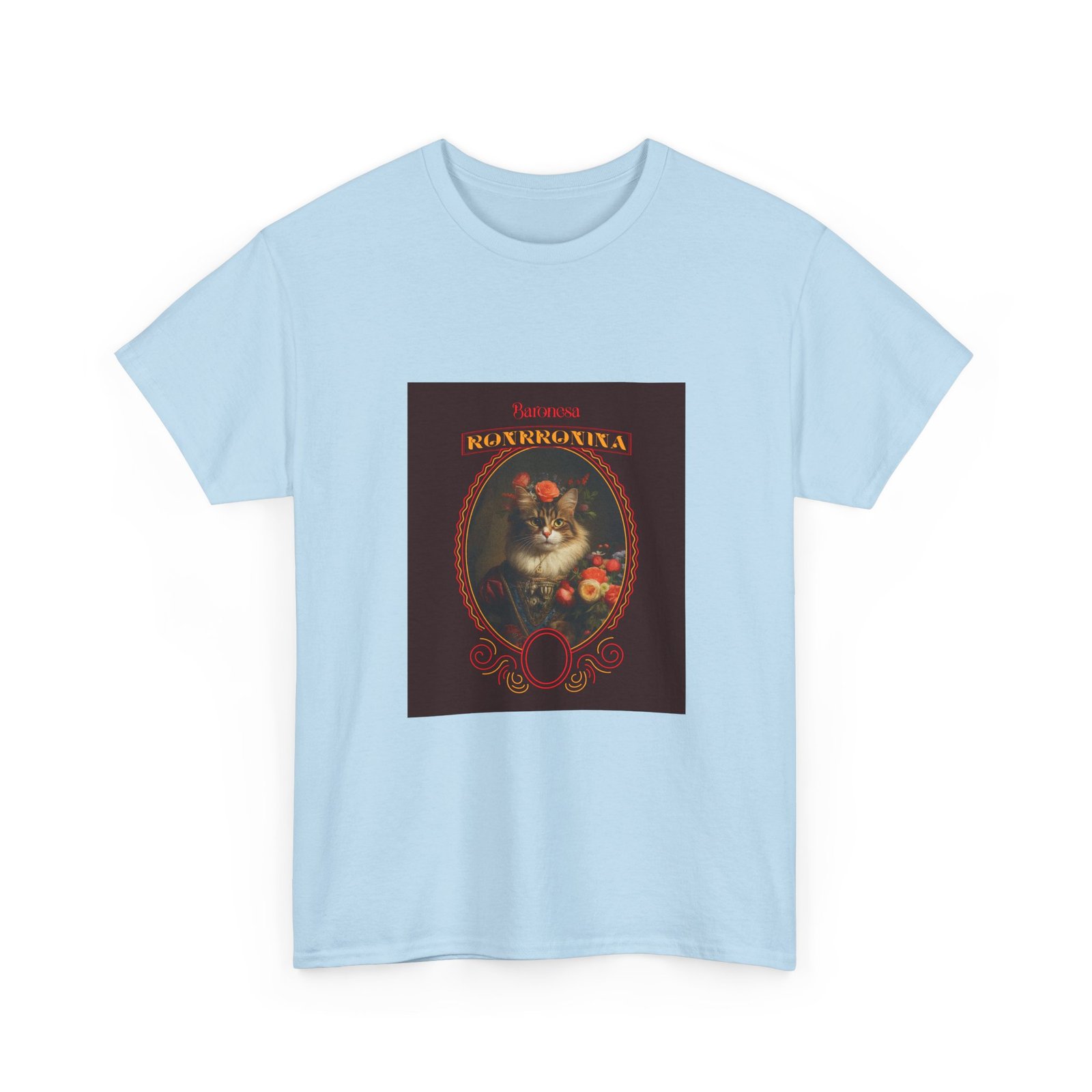 Baronessa Murronika Vintage Cat Illustration with Elegant Flair - T-shirt - Image 11