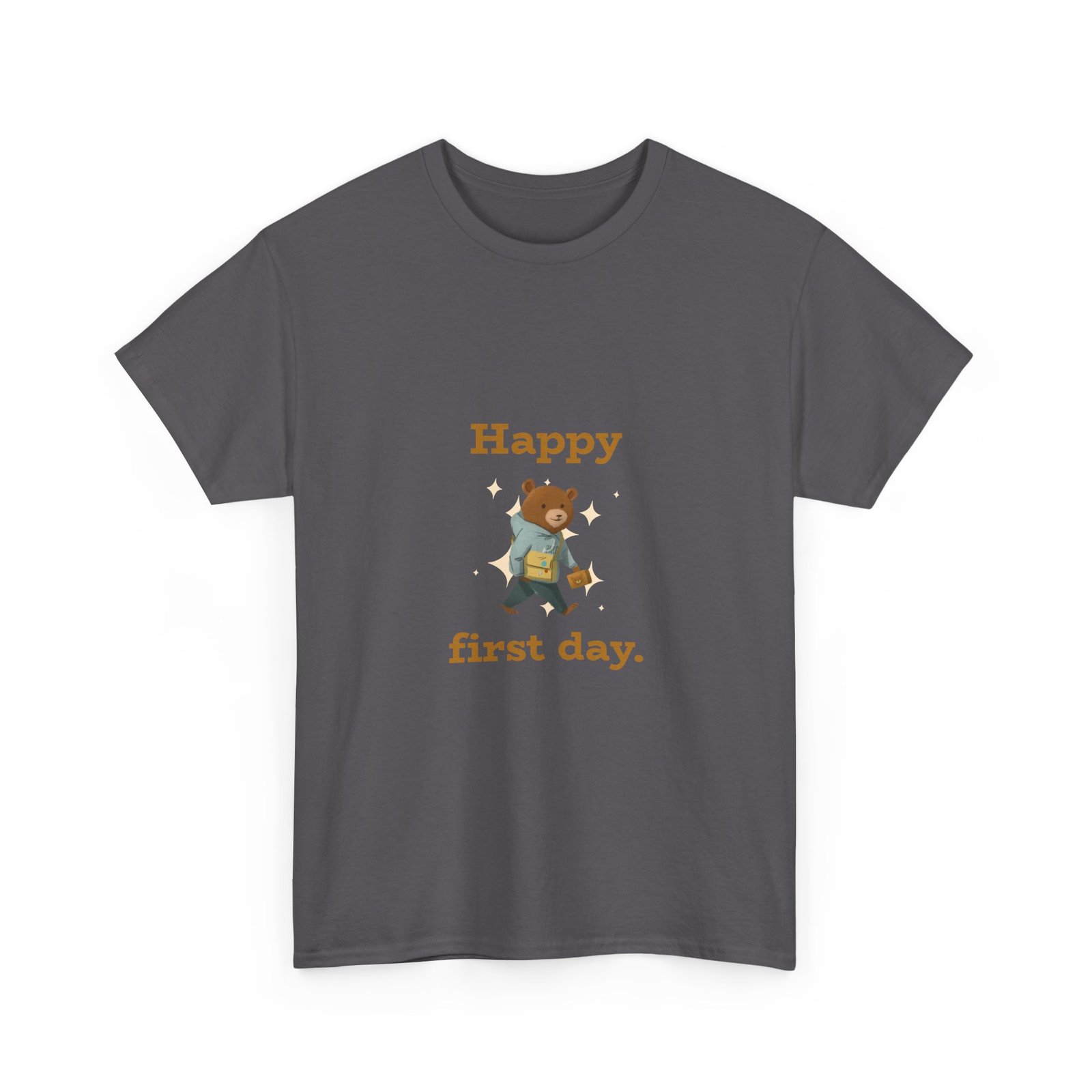 Cheerful Bear Celebrating Happy First Day Design - T-shirt - Image 7