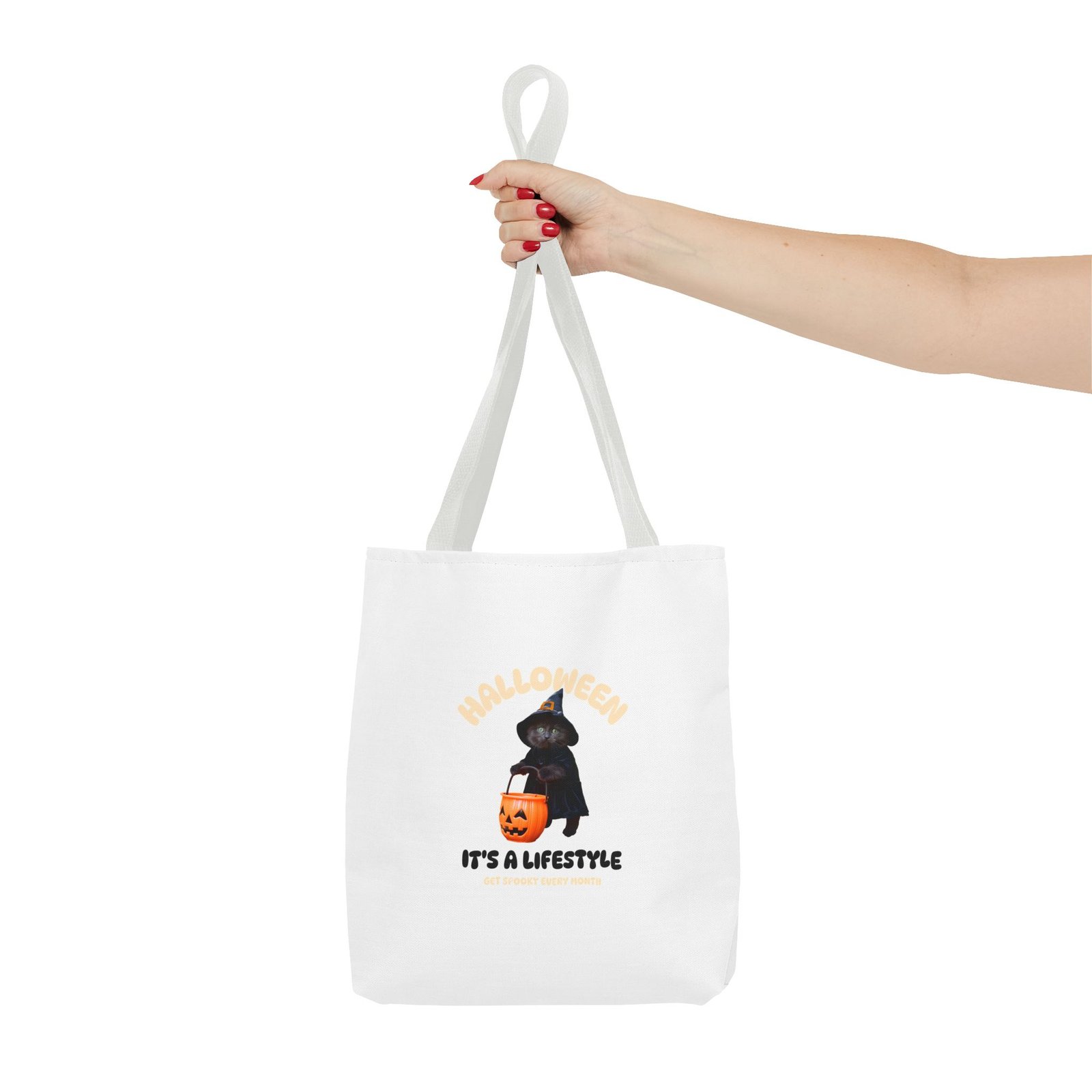 Halloween Lifestyle Cat With Spooky Elements Design - Tote Bag - Image 4