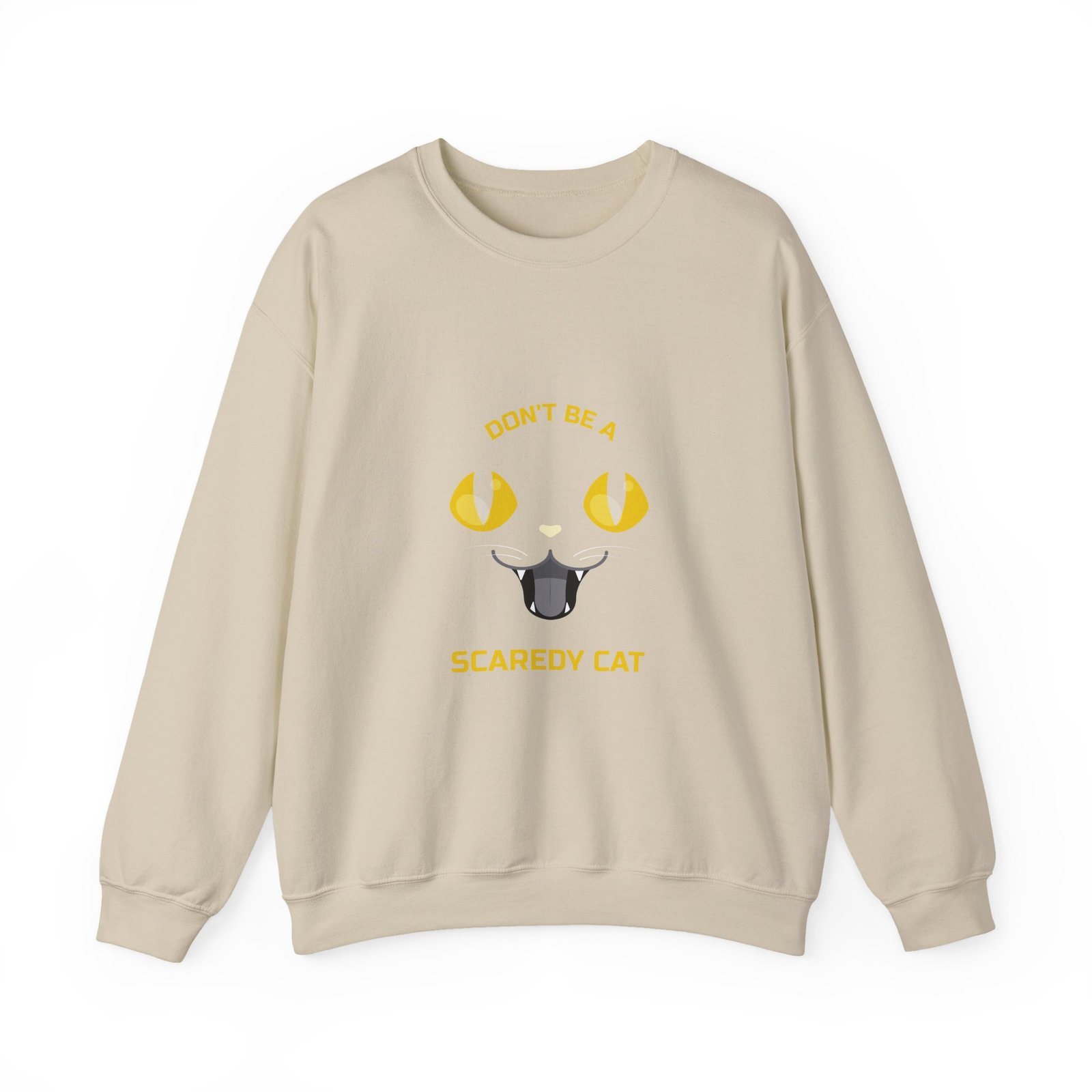 Funny Don’t Be a Scaredy Cat Cat Teasing Cartoon Design - Sweatshirt - Image 5