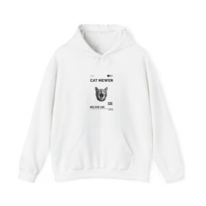 Cat Mewer Screaming Feline Illustration with Expressive Pose - Hoodie